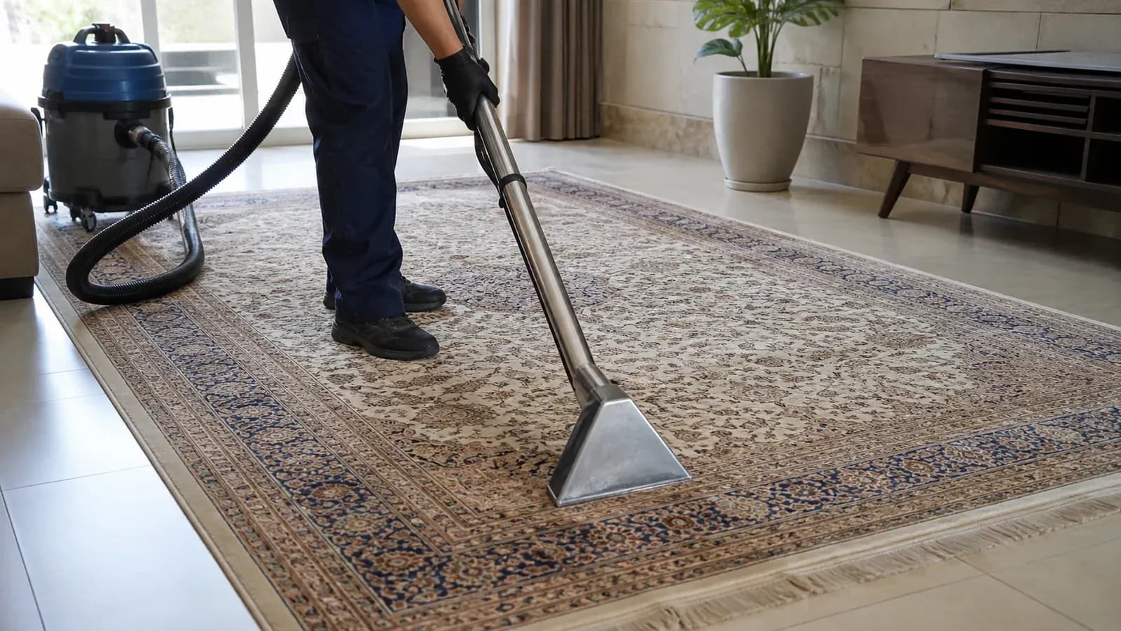 معدات تنظيف سجاد وموكيت بالرياض بجانب نسيج نظيف داخل منزل