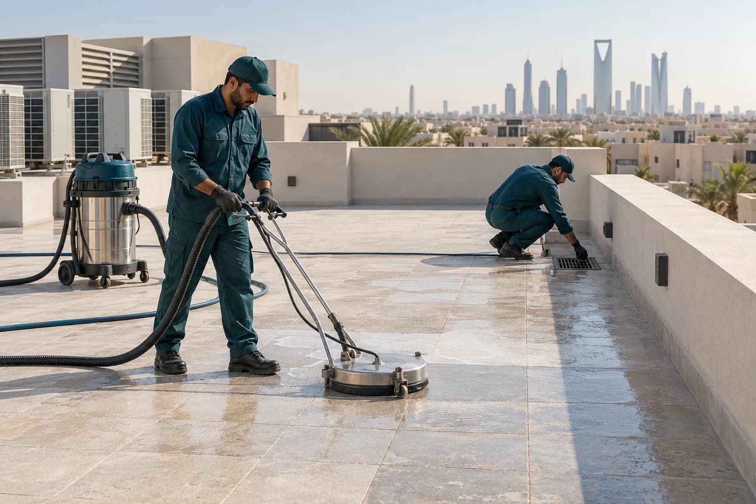 شركة تنظيف أسطح بالرياض بصورة تسويقية توضيحية
